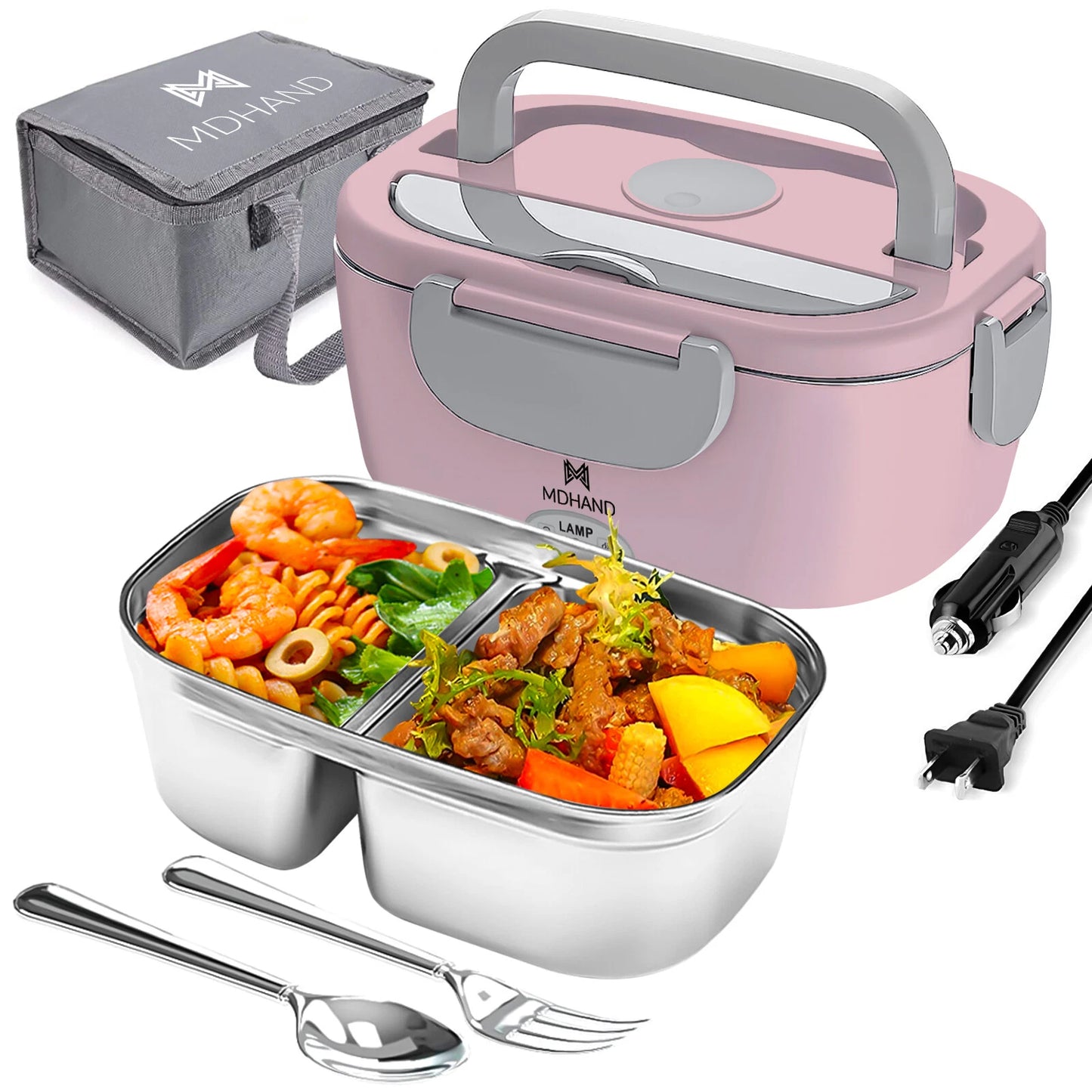 MDHAND Lonchera térmica para adultos con bolsa de almuerzo aislada + Pulverizador de aceite de oliva